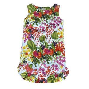 Vintage Made in Hawaii Mumu Dress Blue Tiki Party Luau House Of Muumuu Floral M